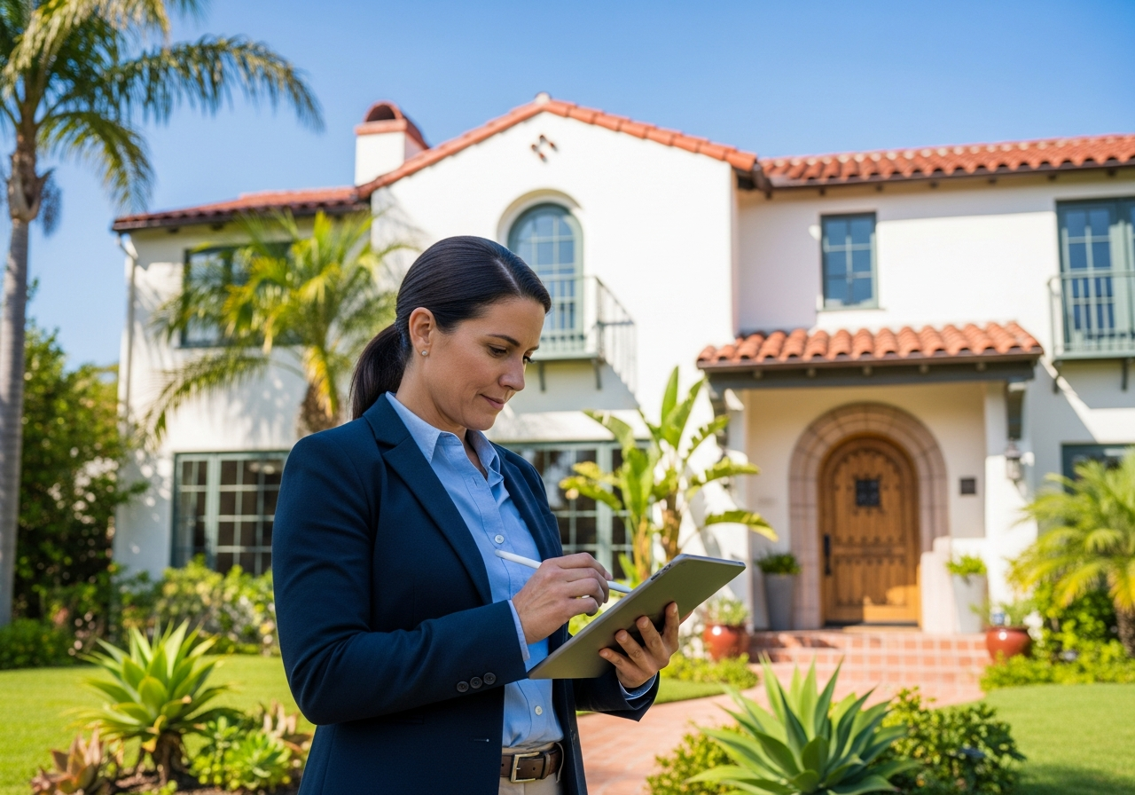 Local San Diego home appraiser arriving for a near-me appraisal inspection